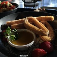 churros with mango sauce  at Veg Stop in Riga