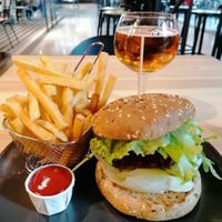 Really recommend the beyond Burger and if you still got some place in your stomach after that, have some churros! Love that there is an all vegan place in the food court!! at Veg Stop in Riga