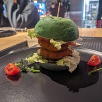 Big "chicken" burger at Veg Stop in Riga