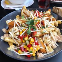 Loaded no-chicken fries  at Veg Stop in Riga