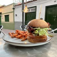 Jackfruit burger   at Manipura in Tenerife
