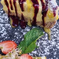 Mango cake at Manipura in Tenerife