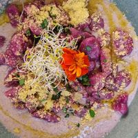 Beetroot gnocchi at Manipura in Tenerife