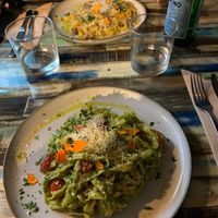Rocket Pesto Pasta at Manipura in Tenerife