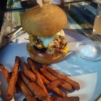 Jackfruit burger at Manipura in Tenerife