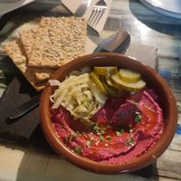Beetroot hummus at Manipura in Tenerife