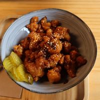 Vegan cauliflower ‘chicken’   at Nom Nom Sushi in Hamilton