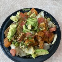 “Salmon” fukaki wonton nacho poke   at Kanaka Poke in Gloucester