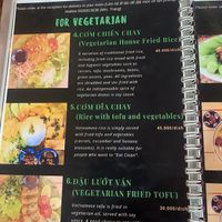 Menu  at Maison Trang Restaurant in Hue