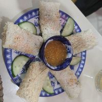 Fried spring rolls with peanut sauce at Maison Trang Restaurant in Hue