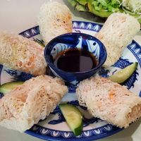 The amazing veg spring rolls at Maison Trang Restaurant in Hue