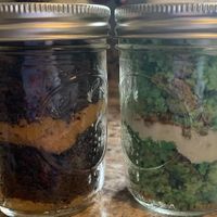 Reese’s and pistachio cake jars  at NahMaStay Vegan in Bronx