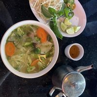 Vegan vegetable pho with vegetable broth, available with tofu.  at Phở Bay in Avon