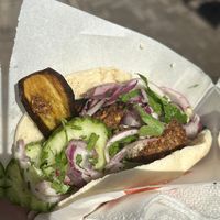 Pita falafel with aubergine   at King Falafel in The Hague