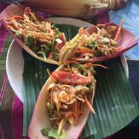 banana flower salad at On's Thai Isaan in Kanchanaburi