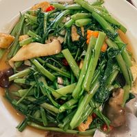 Cooking class: Stir fried morning glory  at On's Thai Isaan in Kanchanaburi
