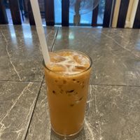 Thai milk tea with coconut milk  at On's Thai Isaan in Kanchanaburi