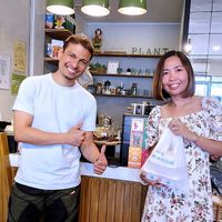 Me and my cousin Grace from Tacloban purchasing our food at Buútan!  at Buutan Vegan Grocery & Café in Tacloban