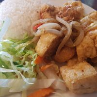 Fried tofu and lemongrass, chilli rice dish (#42) at Ngon  in Newcastle Upon Tyne