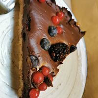 Vegan chocolate cake at Il Vegetariano in Florence