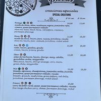 Menu  at Nueva Tahona Pizzeria in Frigiliana