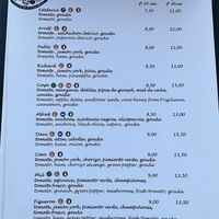 Menu  at Nueva Tahona Pizzeria in Frigiliana