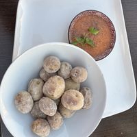 Potatoes with sauce  at Nueva Tahona Pizzeria in Frigiliana