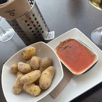 Vegan patatas bravas  at Nueva Tahona Pizzeria in Frigiliana