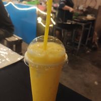 Orange shake at Six Friends Restaurant in Thakhek