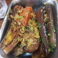 Charred baby baingain at Babul's in Darlington