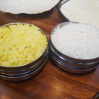 Pilau and boiled rice at Babul's in Darlington