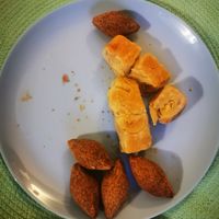 Börek and kibbeh at Çiğköftem in Budapest