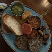 Vegan full English and guacamole   at Rapp's Café in Saltburn-by-the-sea