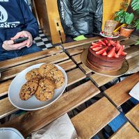 Vegan cookies and incredible chocolate cake!  at Coqueta Padaria Artesanal in Viana Do Castelo