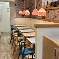 Seating  at Macha Café - Gae Aulenti in Milan