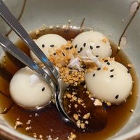 Sticky rice balls with sesame paste inside. Delicious dessert! My favorite Chinese dessert ever   at Zen Chay in Cologne