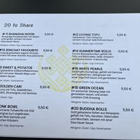 Menue  at Zen Chay in Cologne