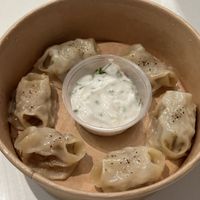 Dumplings with sour cream   at Lana's Kitchen in Toronto