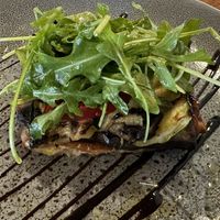 Eggplant tart (ordered with vegan option, sans feta)  at Trentham Estate Winery in Trentham Cliffs