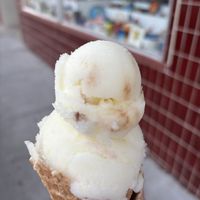 Backside with chocolate flavor & one of the sorbets  at Screamin' Mimi's in Sebastopol