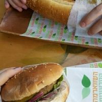mushroom burger at HaShwarma HaTivonit - The Vegan Shwarma in Tel Aviv