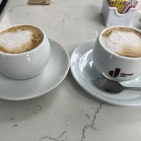 Cortado doublo (double shot) with almond milk   at Mercado Buenos Aires in Van Nuys