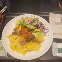 Rice and soy meat at Tully's Coffee in Osaka