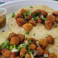Can't believe this chicharron was vegan at El Nopalito Vegan Taqueria in Hollywood