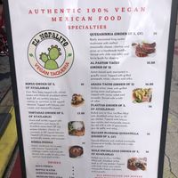 Menu 2024   at El Nopalito Vegan Taqueria in Hollywood