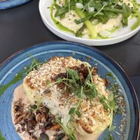 Top: risotto // bottom: cauliflower steak  at Wena Restaurant in Swinoujscie