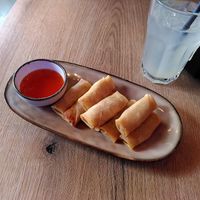 Spring rolls and homemade ice tea lemon at MAM Vietnamese Street Food in Nijmegen