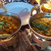 Chana Masala and Saag Aloo at Imagine India in Lanzarote