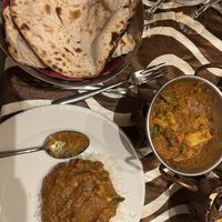 Chapati and vegetable curry  at Imagine India in Lanzarote