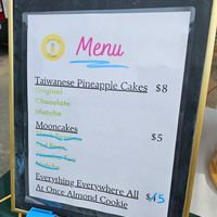 Menu at Little Moon Bake House in Oakland